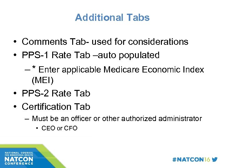 Additional Tabs • Comments Tab- used for considerations • PPS-1 Rate Tab –auto populated