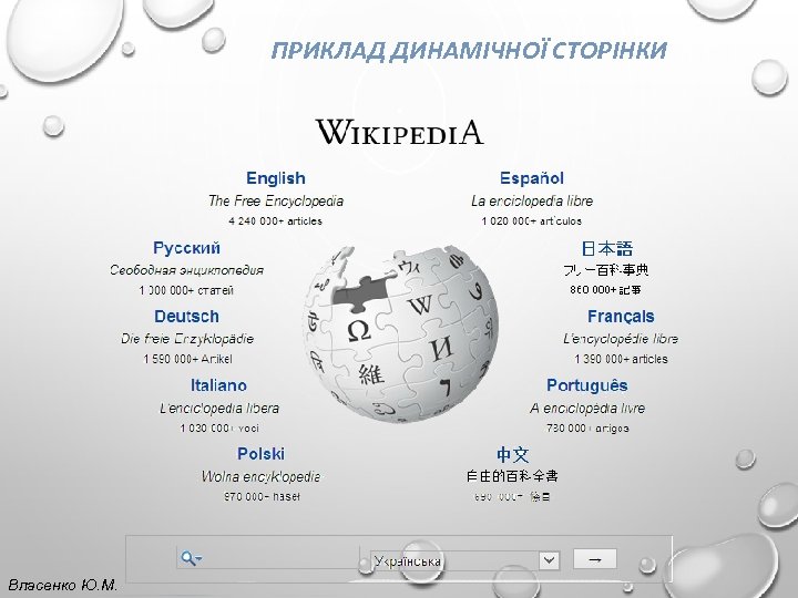 ПРИКЛАД ДИНАМІЧНОЇ СТОРІНКИ Власенко Ю. М. 
