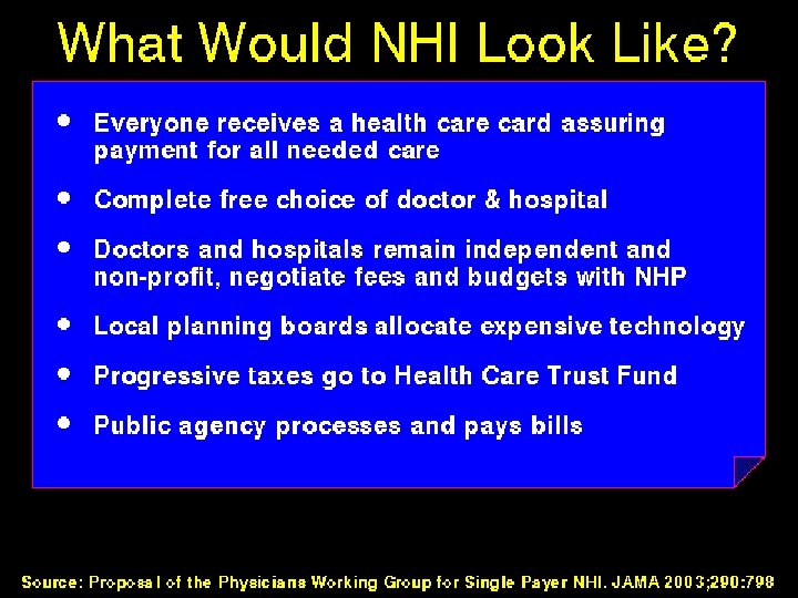 What Would NHI Look Like? 