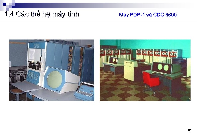 1. 4 Các thế hệ máy tính Máy PDP-1 và CDC 6600 31 