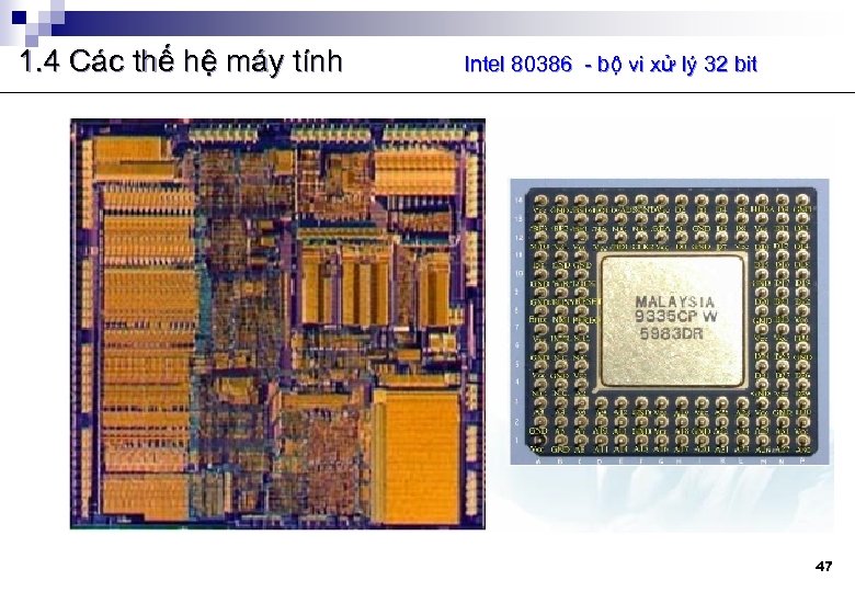 1. 4 Các thế hệ máy tính Intel 80386 - bộ vi xử lý