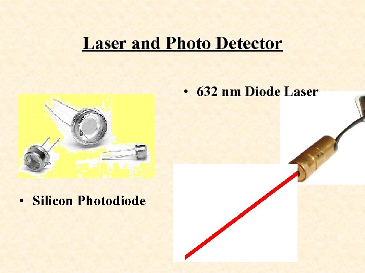 Laser and Photo Detector • 632 nm Diode Laser • Silicon Photodiode 