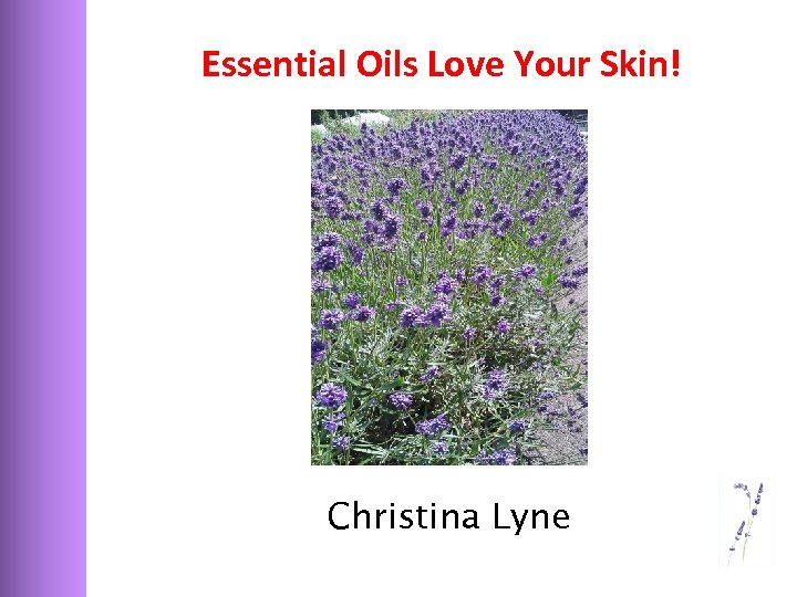 Essential Oils Love Your Skin! Christina Lyne 