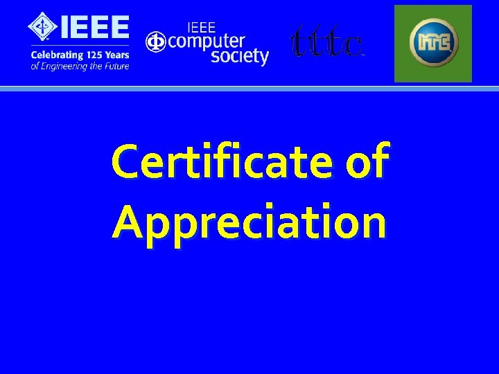 Certificate of Appreciation 