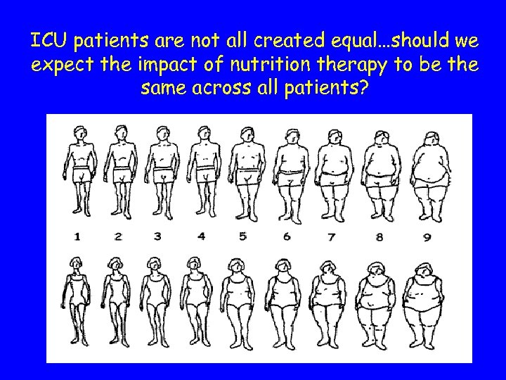 ICU patients are not all created equal…should we expect the impact of nutrition therapy