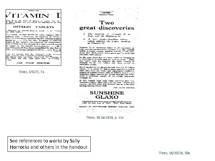 Times, 3/9/25, 7 a Times, 30 Jan 1928, p. 11 e See references to