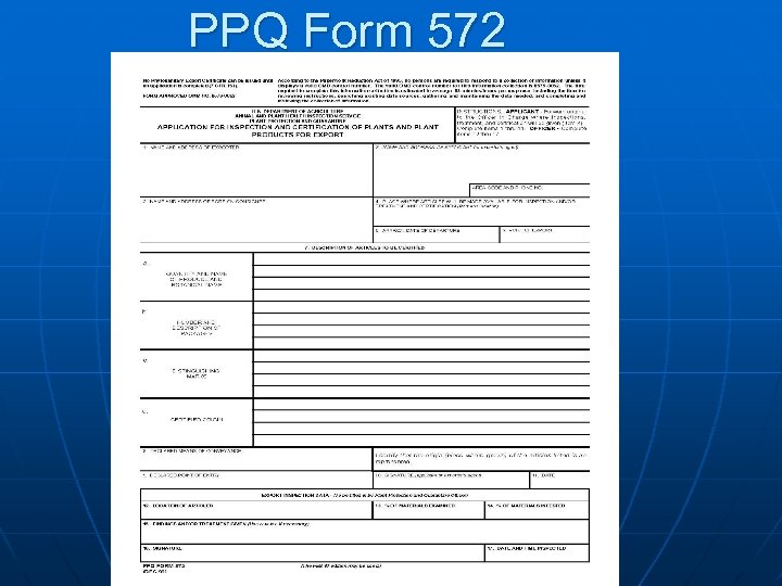 PPQ Form 572 