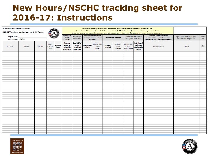New Hours/NSCHC tracking sheet for 2016 -17: Instructions 