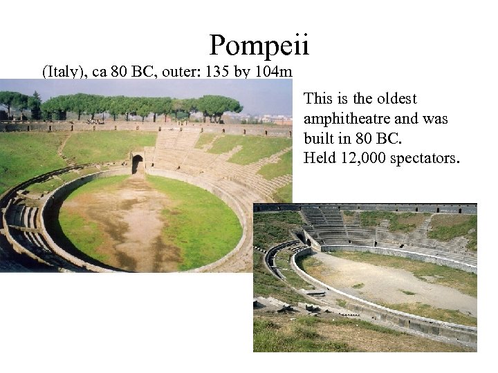 Pompeii (Italy), ca 80 BC, outer: 135 by 104 m This is the oldest