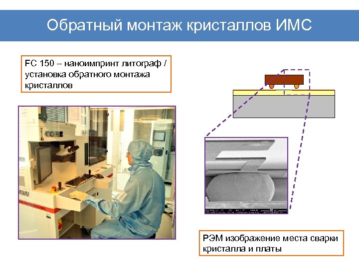Обратный монтаж кристаллов ИМС FС 150 – наноимпринт литограф / установка обратного монтажа кристаллов
