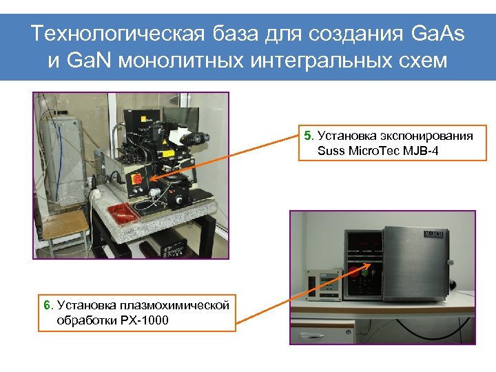 Технологическая база для создания Ga. As и Ga. N монолитных интегральных схем 5. Установка