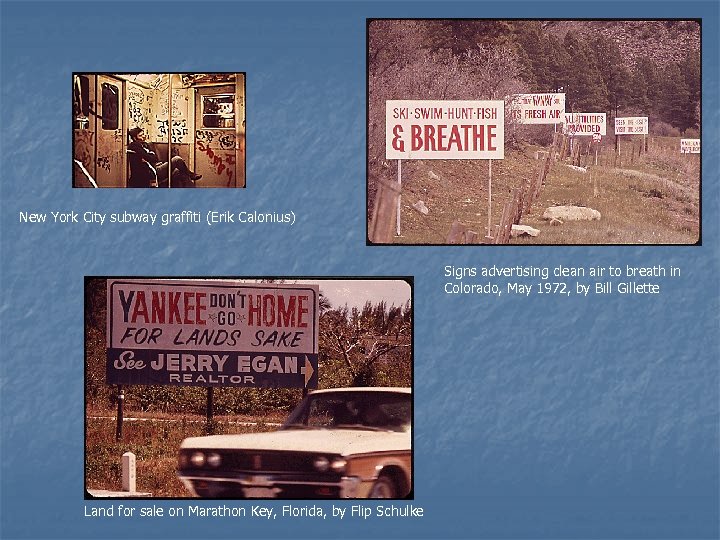 New York City subway graffiti (Erik Calonius) Signs advertising clean air to breath in