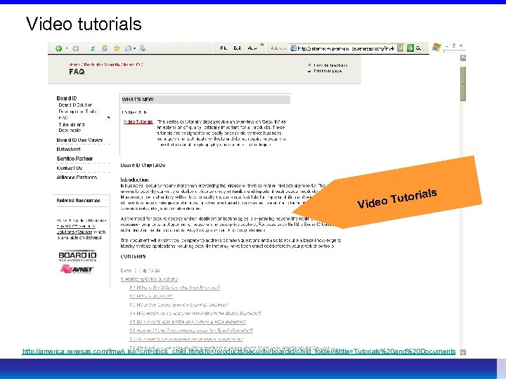 Video tutorials toria deo Tu i V ls http: //america. renesas. com/fmwk. jsp? cnt=docs_child.