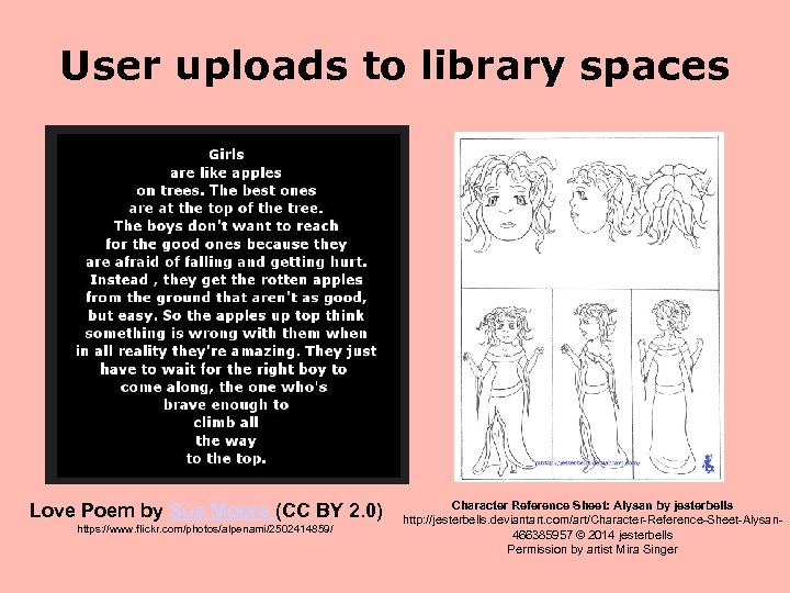 User uploads to library spaces Love Poem by Sue Moore (CC BY 2. 0)