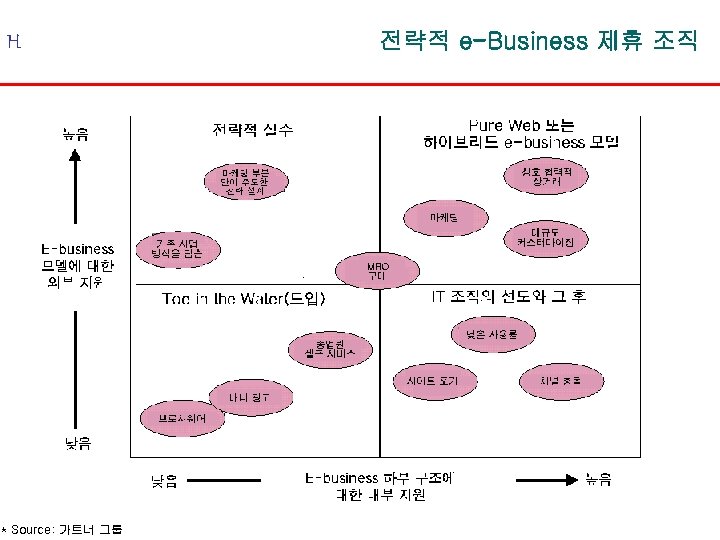 H * Source: 가트너 그룹 전략적 e-Business 제휴 조직 