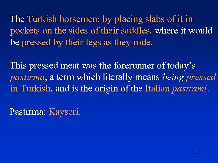  The Turkish horsemen: by placing slabs of it in pockets on the sides