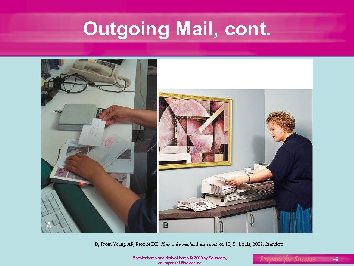 Outgoing Mail, cont. B, From Young AP, Proctor DB: Kinn’s the medical assistant, ed