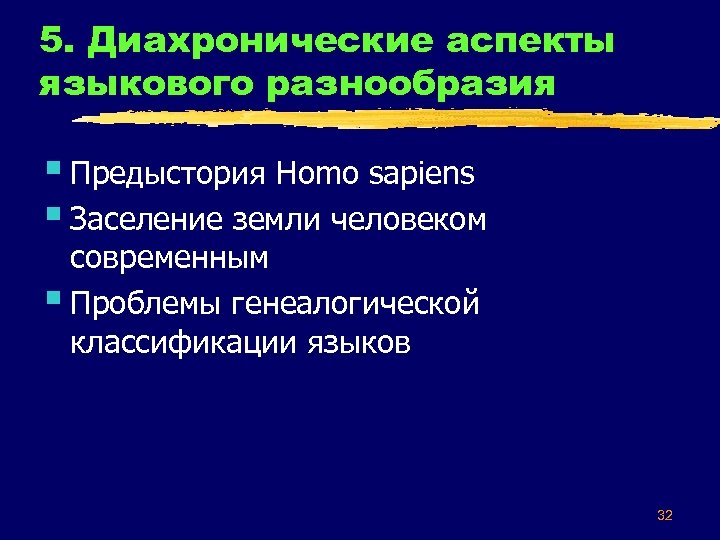 5. Диахронические аспекты языкового разнообразия § Предыстория Homo sapiens § Заселение земли человеком современным