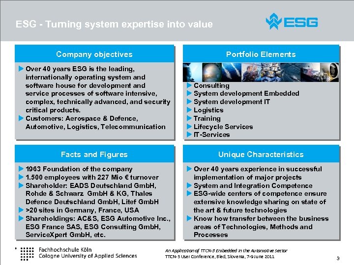 ESG - Turning system expertise into value Company objectives Portfolio Elements u Over 40