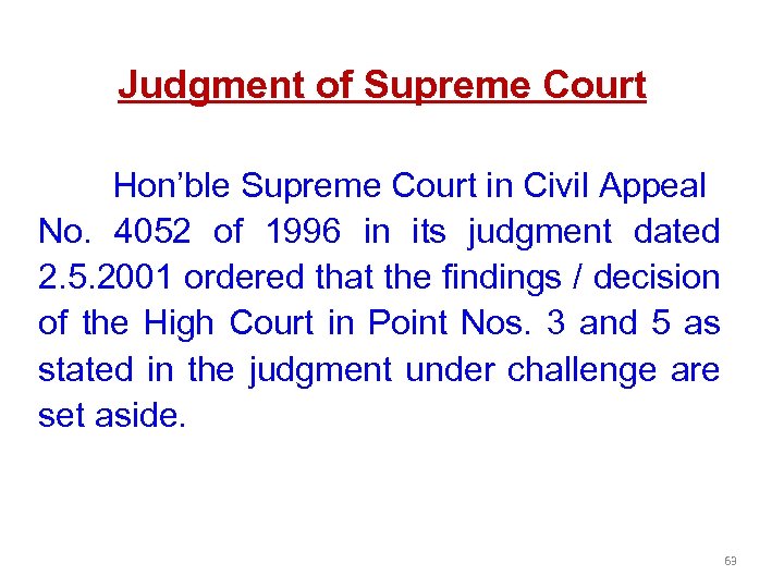 Judgment of Supreme Court Hon’ble Supreme Court in Civil Appeal No. 4052 of 1996