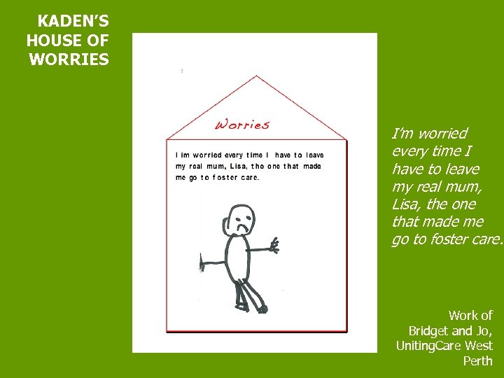 KADEN’S HOUSE OF WORRIES I’m worried every time I have to leave my real