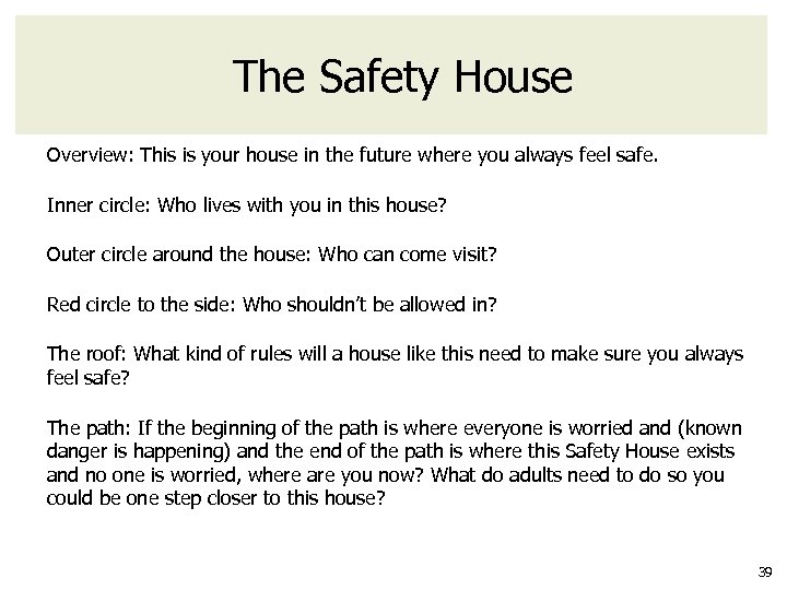 The Safety House Overview: This is your house in the future where you always