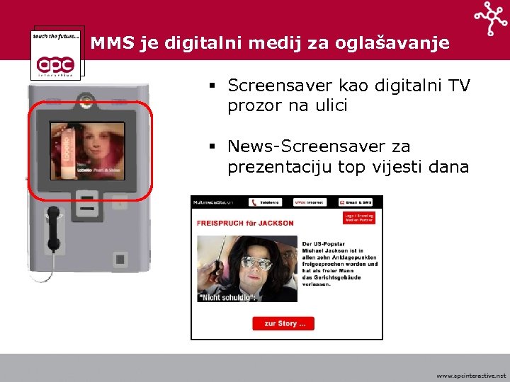 MMS je digitalni medij za oglašavanje § Screensaver kao digitalni TV prozor na ulici