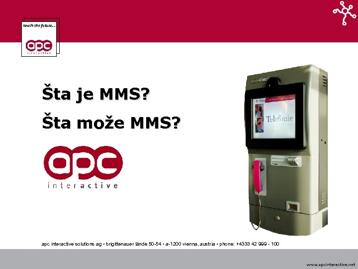 Šta je MMS? Šta može MMS? apc interactive solutions ag • brigittenauer lände 50