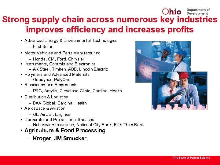Strong supply chain across numerous key industries improves efficiency and increases profits • Advanced