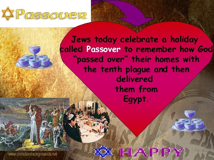 Jews today celebrate a holiday called Passover to remember how God “passed over” their