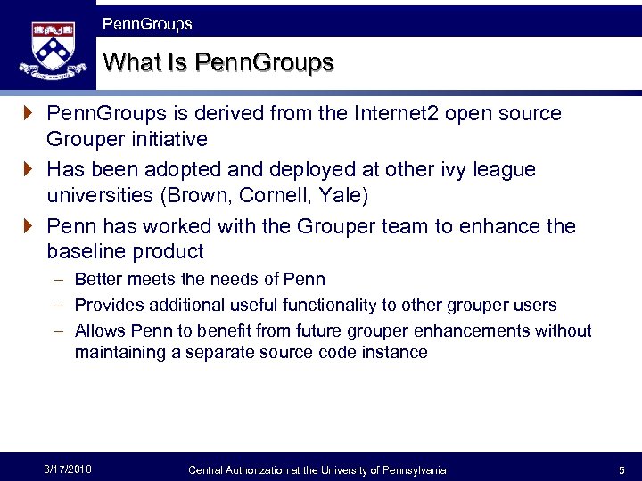 The Fast Framework Penn. Groups What Is Penn. Groups } Penn. Groups is derived