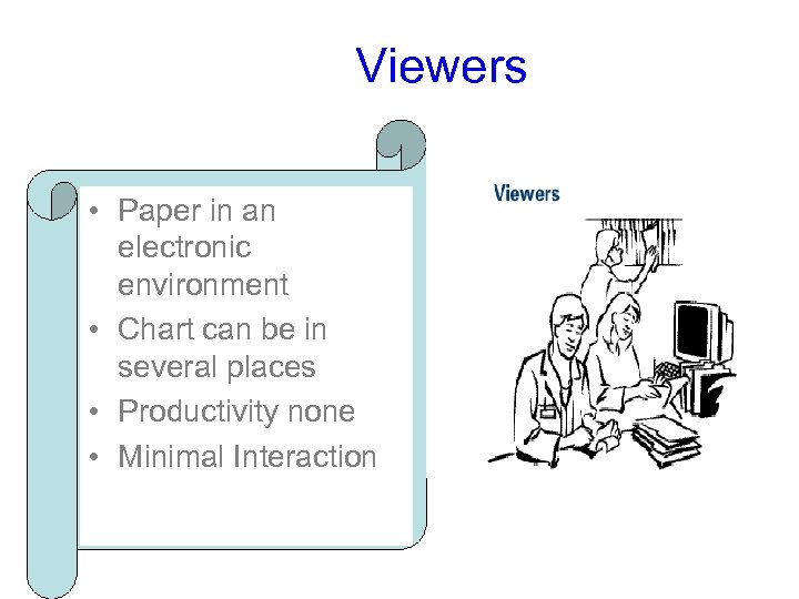 Viewers • Paper in an electronic environment • Chart can be in several places