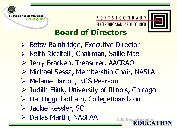 Board of Directors Ø Ø Ø Ø Ø Betsy Bainbridge, Executive Director Keith Riccitelli,