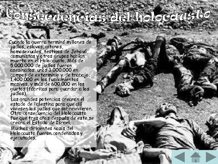 Cuando la guerra terminó millones de judíos, eslavos, gitanos, homosexuales, testigos de Jehová, comunistas