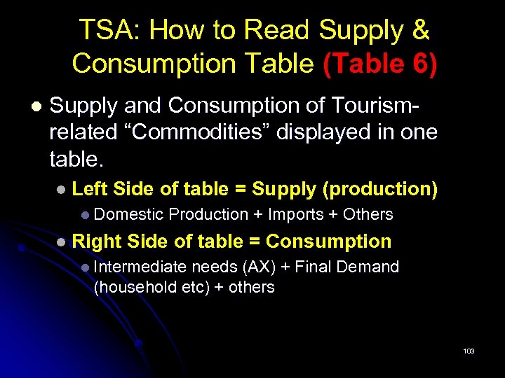 TSA: How to Read Supply & Consumption Table (Table 6) l Supply and Consumption