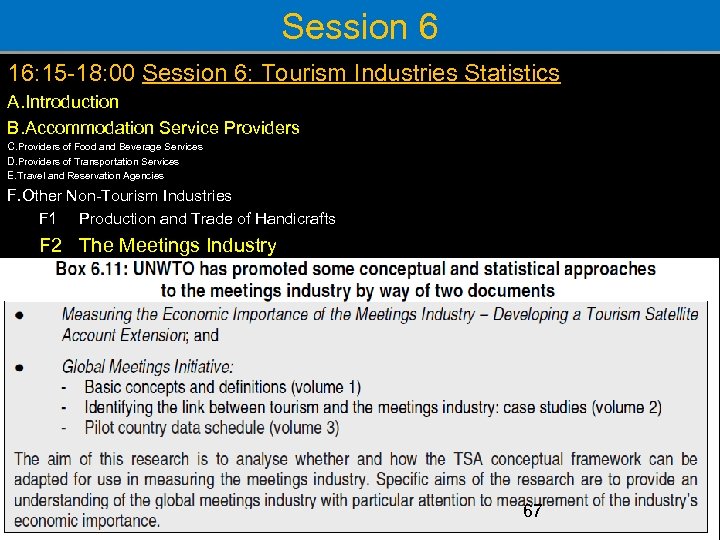 Session 6 16: 15 -18: 00 Session 6: Tourism Industries Statistics A. Introduction B.