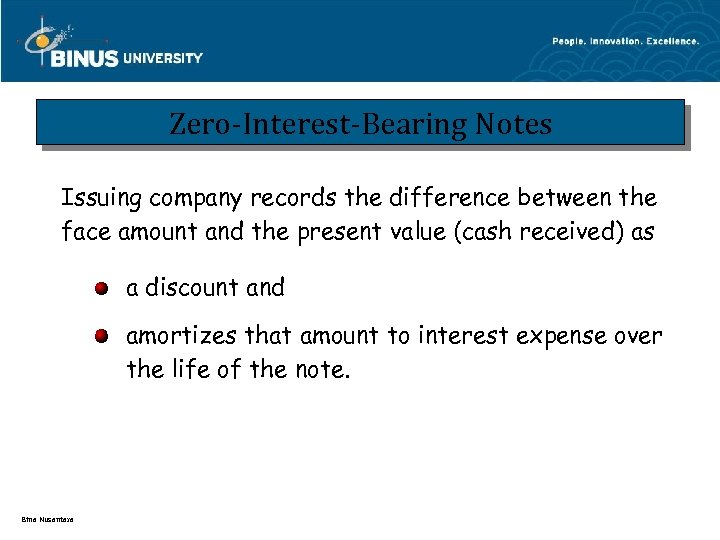 Zero-Interest-Bearing Notes Issuing company records the difference between the face amount and the present