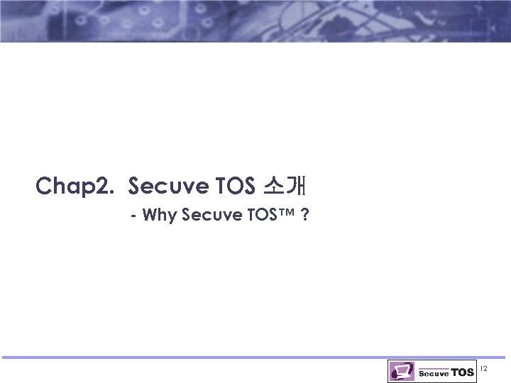 Chap 2. Secuve TOS 소개 - Why Secuve TOS™ ? 12 