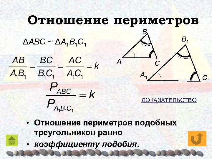 Отношение периметров Β Β 1 ΔAΒC ~ ΔA 1Β 1 C 1 A C