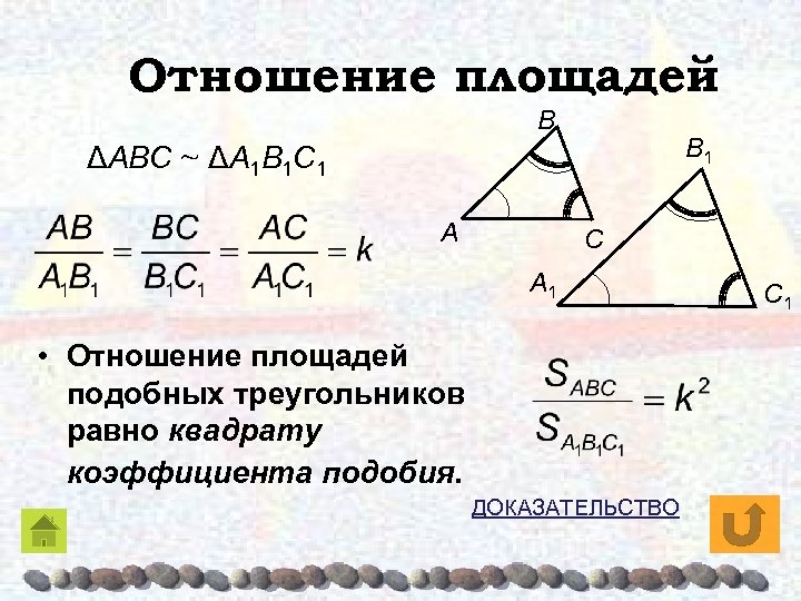 Отношение площадей Β Β 1 ΔAΒC ~ ΔA 1Β 1 C 1 A C