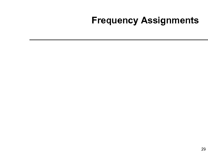 Frequency Assignments 29 