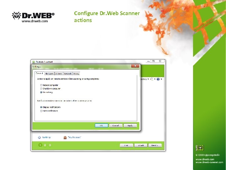 Configure Dr. Web Scanner actions 