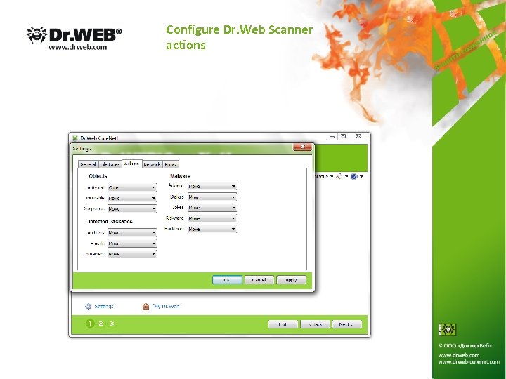 Configure Dr. Web Scanner actions 