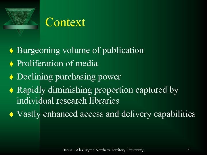 Context t t Burgeoning volume of publication Proliferation of media Declining purchasing power Rapidly