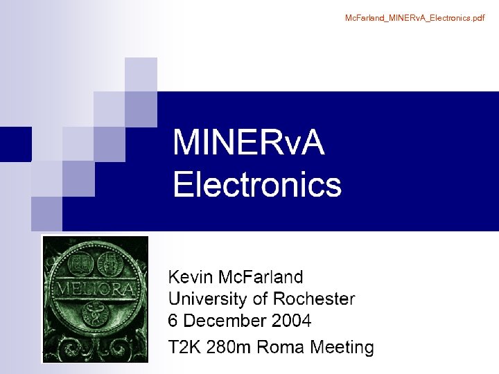 Mc. Farland_MINERv. A_Electronics. pdf MR (7/7/05) 