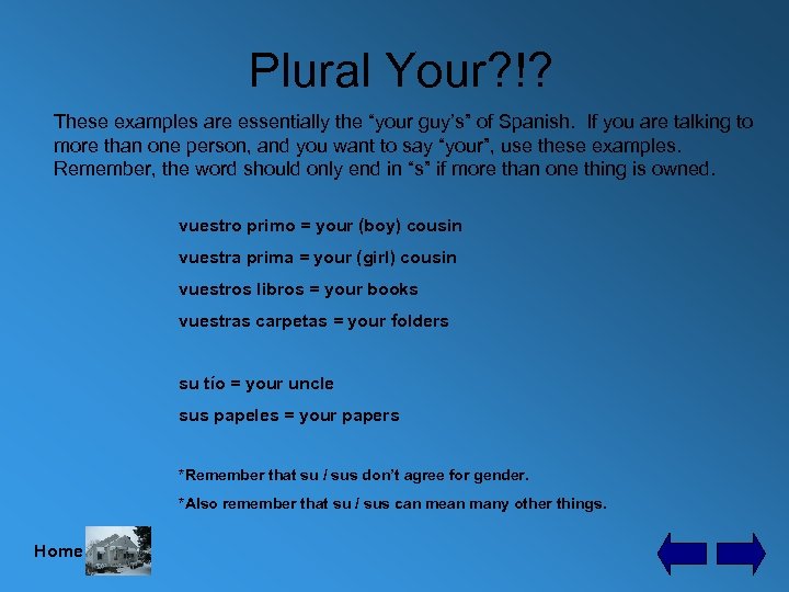 Plural Your? !? These examples are essentially the “your guy’s” of Spanish. If you