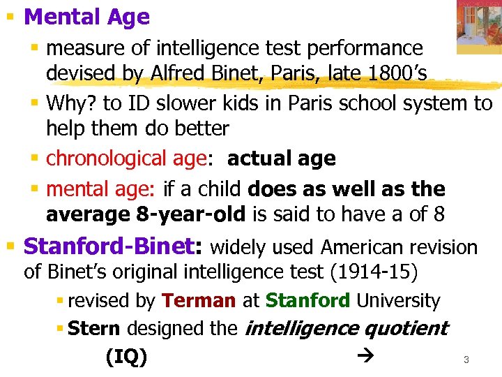 mental age and chronological age