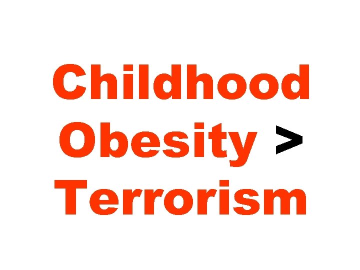 Childhood Obesity > Terrorism 
