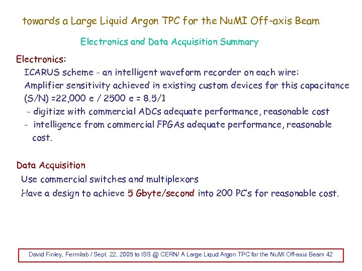 towards a Large Liquid Argon TPC for the Nu. MI Off-axis Beam Electronics and