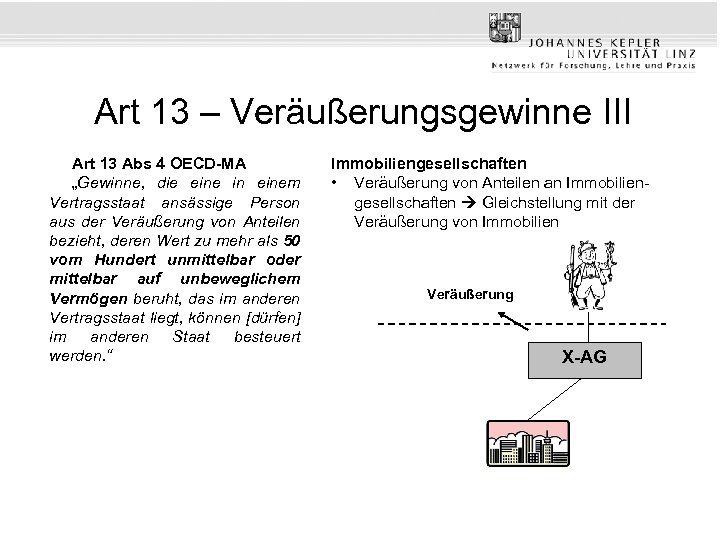 Art 13 – Veräußerungsgewinne III Art 13 Abs 4 OECD-MA „Gewinne, die eine in
